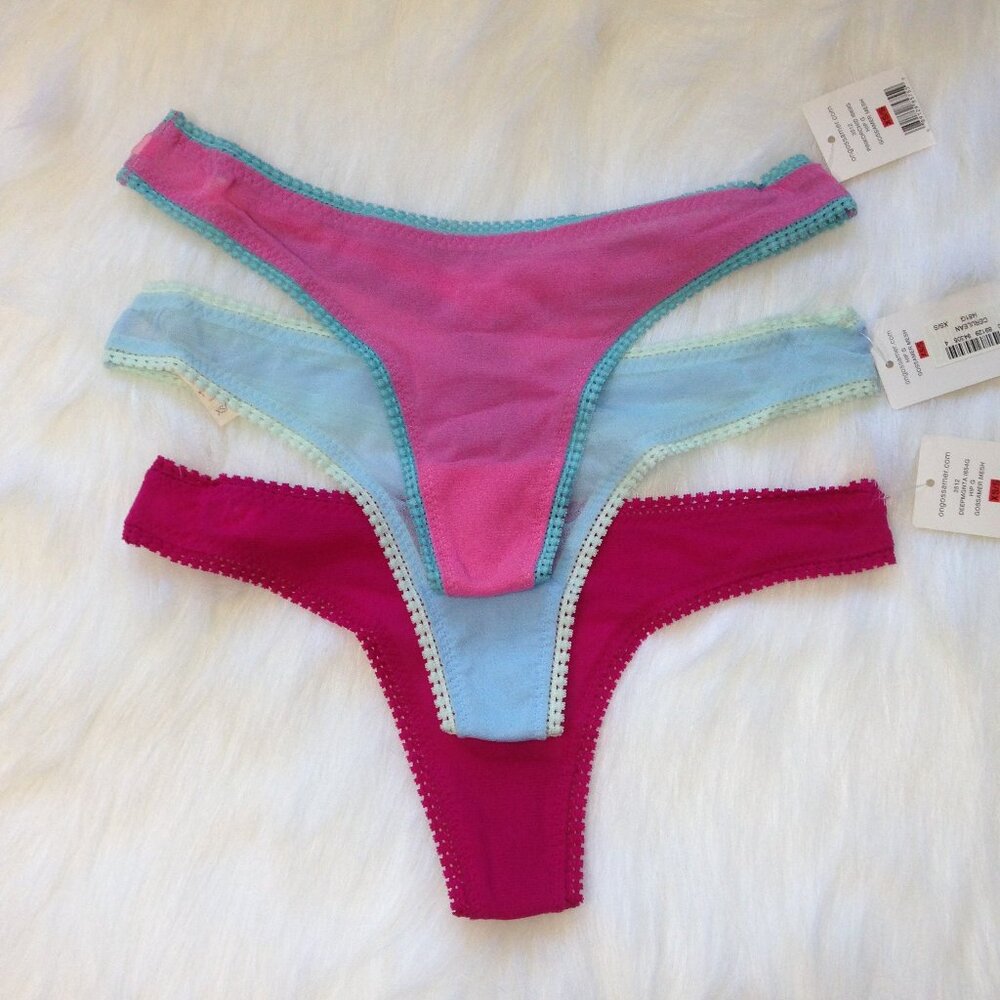 (Bundle of 3) On Gossamer Mesh Thong Panty Bundle XS/S NWT